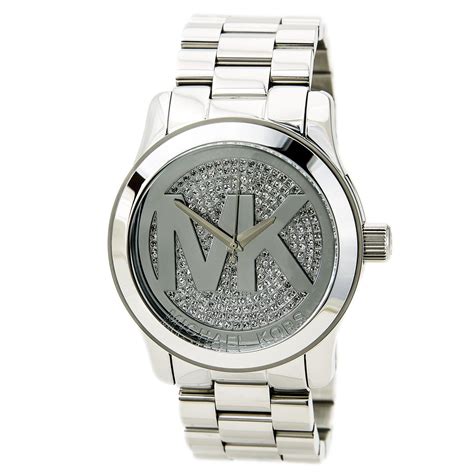 michael kors runway mk silver dial women& 39|Michael Kors silver runway.